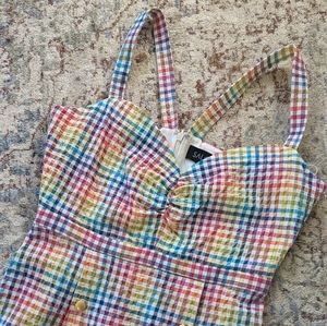 Saloni rainbow gingham sundress size 8